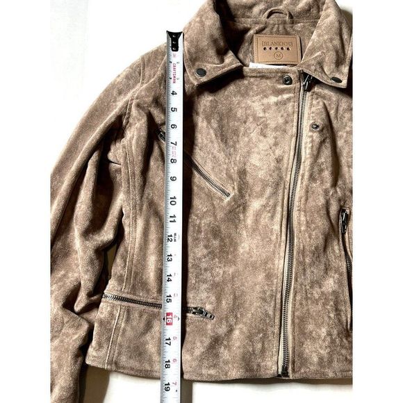 BLANKNYC Beige Suede Leather Moto Jacket Women's Size Medium - Picture 4 of 6